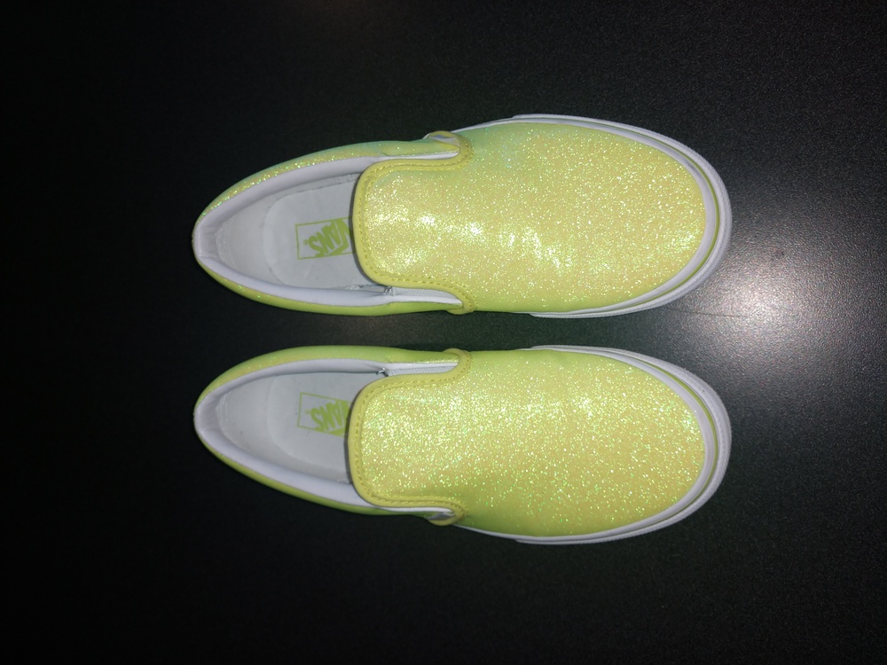 Vans Youth 6 / Women's 7.5 Neon Yellow Glitter